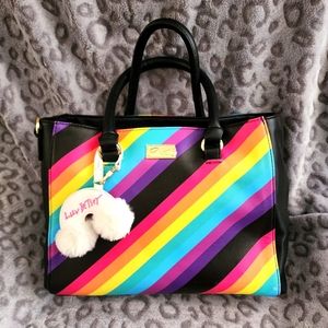 Betsey Johnson rainbow stripe handbag